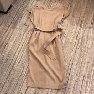 Midi taupe day-to-night dress